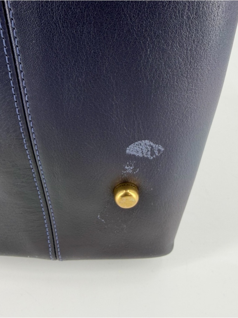 Coach Soft Empire Carryall Bag 40 Dark Navy Leather Purse - Picture 7 of 14